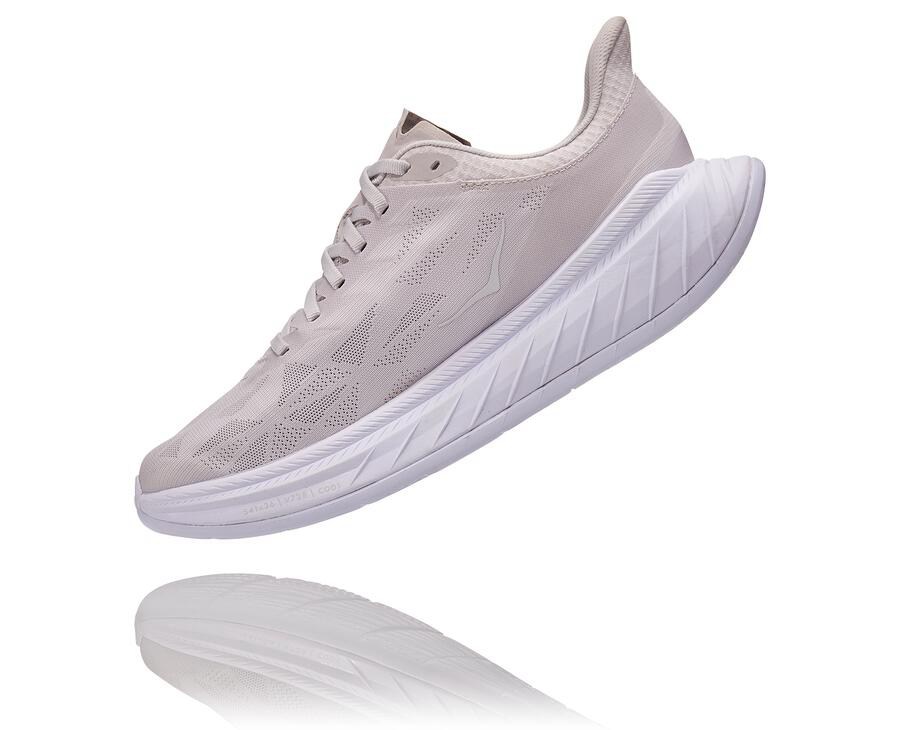 Running Shoes Mens - Hoka One One Carbon X 2 - White - TDELQRY-63